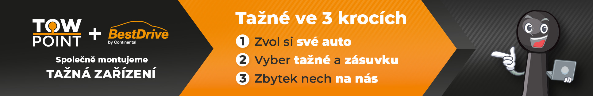 Tažné ve 3 krocích